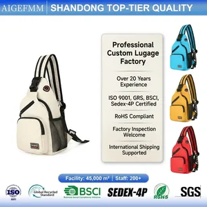 Sports Chest Bag Oxford Cloth Multi Pocket Crossbody Sling Pack For Outdoor Travel Casual Fashion