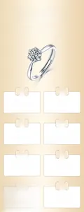Detail view of 1ct 6.5mm moissanite ring with six-prong setting in S925 sterling silver