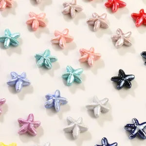 Colorful ceramic starfish beads with glazed finish for handmade DIY jewelry making