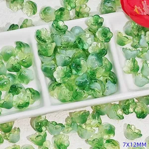 7x12mm gradient green lily of the valley glass beads for DIY jewelry making accessories