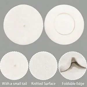 Classic white wool beret for women with knitted texture and stylish foldable brim