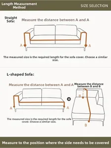 Guide de mesure détaillé pour la taille de housse de canapé gaufrée en forme de L
