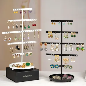Earring Display Stand Musical Note Shape Metal Multi Layer Jewelry Organizer Rack For Necklace Hanging Desktop Storage
