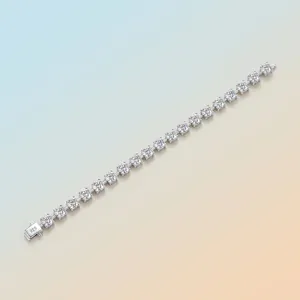 Classic S925 sterling silver tennis bracelet with 1 carat round moissanite stones