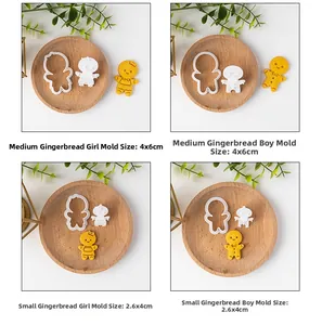 Dettagli del set di tagliabiscotti a forma di pan di zenzero per dolci natalizi