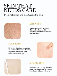 Guide showing skin type characteristics for goat milk silk soap for dry or oily skin