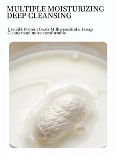 Detailed view of silk cocoon in creamy goat milk representing natural soap ingredients