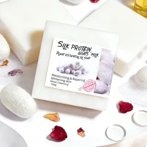 Handmade Plant Essential Oil Soap For Face And Body Whitening Moisturizing Silk Protein Goat Milk Cleansing Soap Natural Skincare
