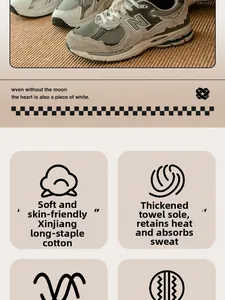 Detail of premium Xinjiang long-staple cotton socks with thick towel bottom padding