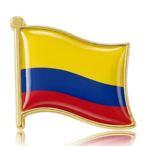 Broche Métallique Drapeau Colombie Huile d'Égouttage Personnalité Polyvalente Hommes Femmes Accessoires Mode Épingle Badge Bijoux