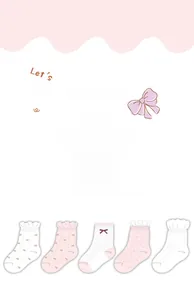 Detail showing five pairs of pink and white mesh socks with floral and lace patterns