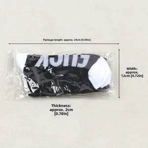 Measurements of funny cotton mid-calf socks with CHILL lettering in clear plastic packaging