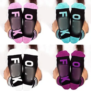 Funny Letter Print Cotton Crew Socks Breathable Soft Mid Calf Casual Streetwear Novelty Hosiery For Men Women