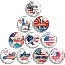 Set of 10 July 4th patriotic diffusers with American flag stars and gnome patterns