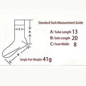 Size guide for thick coral fleece socks showing cuff length and footbed dimensions