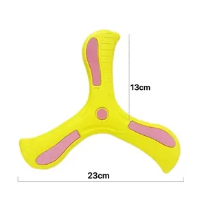 Three-leaf EVA foam boomerang for kids with 23cm span and 13cm wing height details