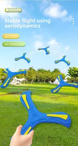 Three-blade EVA foam boomerang for kids with 12-meter flight range and 360-degree return