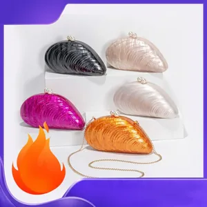 Elegante Acryl Abendtasche In Muschelform Mit Künstliche Perlenverschluss Harz Clutch Für Damen Hochzeit Party Vintage Umhängetasche