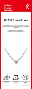 Detailed close-up of a brilliant round-cut moissanite pendant on a 925 silver chain