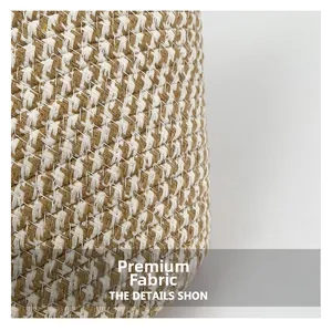 Close-up of tight cross-weave texture in brown and white cotton cord tote bag
