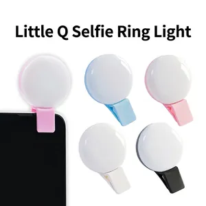 Mini Portable Selfie Fill Light Clip-On LED Lamp Adjustable Brightness Rechargeable ABS Smartphone Vlogging Photography