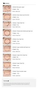 Detailed material specifications for tiger eye bead necklaces and bohemian body chains