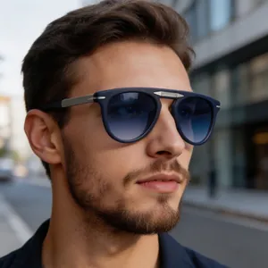 Retro Folding Sunglasses Aviator Style UV400 Protection Portable PC Lens Metal Frame For Men Women Driving And Travel