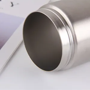 12oz stainless steel can cooler with precision screw top and brushed metal finish