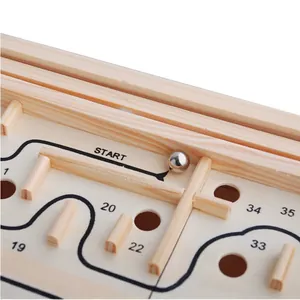36-level wooden ball maze puzzle for hand-eye coordination training with metal ball
