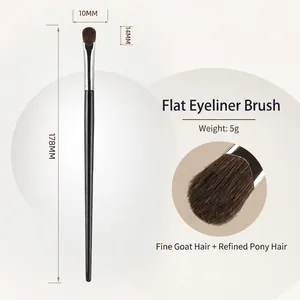 Pincel de Sombra de Ojos Plano Profesional Pelo de Animal Lana Pelo de Caballo Mango de Madera Pincel de Maquillaje Ojos