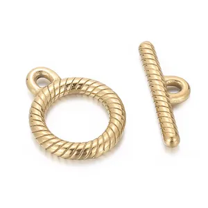 Vintage gold rope texture toggle clasp OT buckle for DIY jewelry making findings