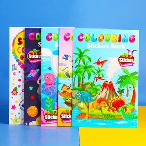 5-pack of children's unicorn and animal coloring books with stickers for creative play