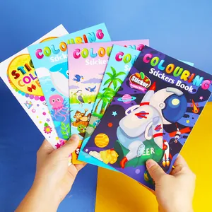 Five-pack of A5 unicorn and animal coloring books with stickers for children