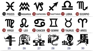 Selection chart of zodiac and Chinese animal signs for titanium steel pendant styles