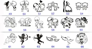 Selection of custom laser engraving vector icons for steel pendant customization options