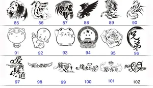 Detailed selection of various black and white vector patterns for steel pendants
