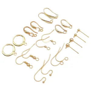Set di ganci per orecchini placcati in oro e componenti per creazione gioielli fai da te