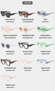 Grille détaillée de lunettes de soleil œil-de-chat avec montures zigzag colorées variées