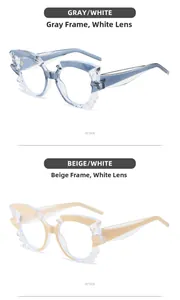 Détail de lunettes de soleil œil-de-chat avec bords dentelés à l'aspect cristal poli