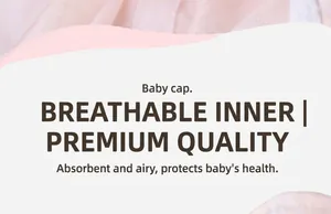 Detail of baby sun hat featuring breathable lining and soft sweat-absorbent fabric