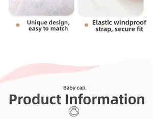 Detail view of the elastic windproof strap on baby fisherman hat for secure fitting