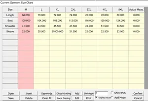 Tableau détaillé des tailles pour polo homme en soie glacée avec mesures du M au 5XL
