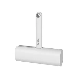 Ecoco minimalist lint roller with white matte handle and grey hanging hole for clothes