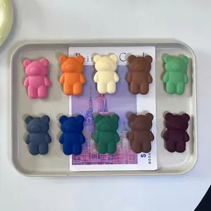 Cute matte bear phone grip holder set in 10 colors for secure smartphone handling