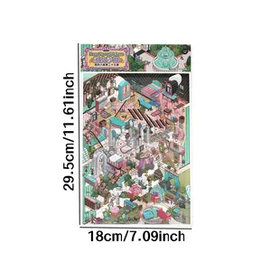 Large 2.5D Deco Scene Stickers Lady Salon theme for scrapbooking and DIY crafts