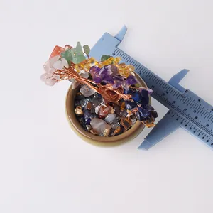 Top view of handmade crystal tree handicraft measuring about 5-6cm in diameter