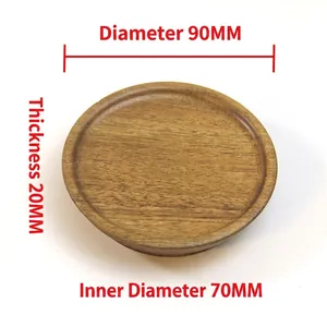 90mm acacia wood lid for mason jars with 70mm inner diameter and 20mm thickness