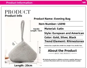 Detailed size parameters and rhinestone texture of the elegant triangular evening bag