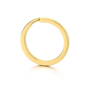 Premium polished gold stainless steel split key ring hardware accessory for DIY crafts