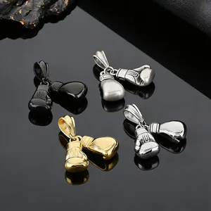Collier Pendentif Gant de Boxe en Acier Inoxydable Hip Hop Hommes Personnalité Punk Sport Gants de Boxe Pendentifs Bijoux Cadeau
